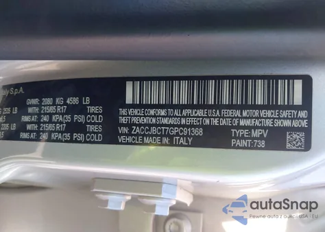 2016 Jeep Renegade Trailhawk z USA, uszkodzony, nr VIN ZACCJBCT7GPC91368